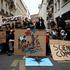 French high school and university students protest in France