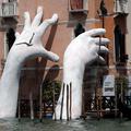 Giant hands sculpture in Venice