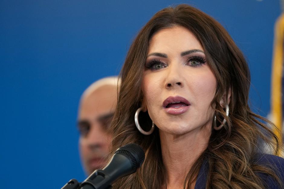 U.S. Homeland Security Secretary Kristi Noem speaks during a press conference, in New York City | Author: David Dee Delgado