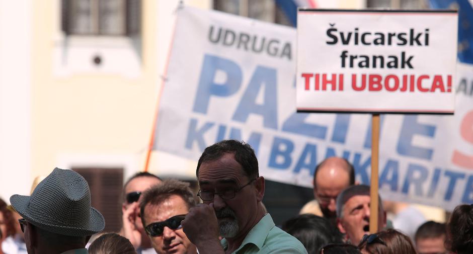 Zagreb: Udruga Franak traži zakon o povratu preplaćenih kamata | Author: Patrik Macek (PIXSELL)