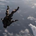 82nd Expeditionary Rescue Squadron is a U.S. Air Force unit performing a military free fall jump in Djibouti, Africa on April 17, 2018. The archival image records airborne operations and training for humanitarian and contingency missions under CJTF-HOA. T