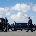 President Donald J. Trump arrives at Miami Beach for the FII PRIORITY Summit, March 27, 2026, stepping from a motorcade vehicle as Secret Service agents stand by on the tarmac. Image courtesy of the White House.