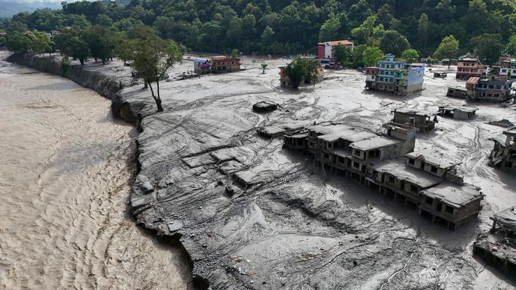 Aftermath of devastating floods in Trishuli
