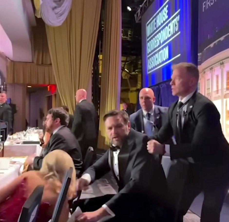 U.S., Washington: President Trump Shooting Incident At White House Correspondents Dinner. James David "JD" Vance Is Forcibly Removed By Security. | Author: Profimedia
