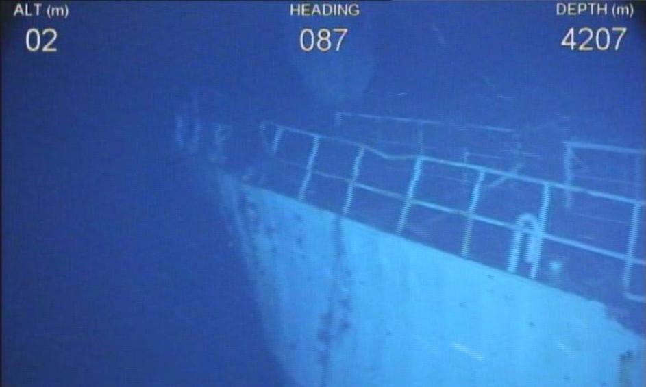Olupina nepoznatog broda na dnu oceana pronađenog tijekom potrage za letom MH370