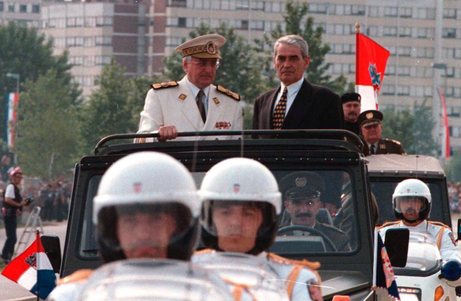 Zagreb: Franjo Tuđman na vojnoj paradi na Jarunu, 30.05.1995.