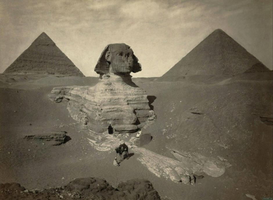 Prikaz sfinge i velike piramide u Gizi | Author: Wikimedia Commons