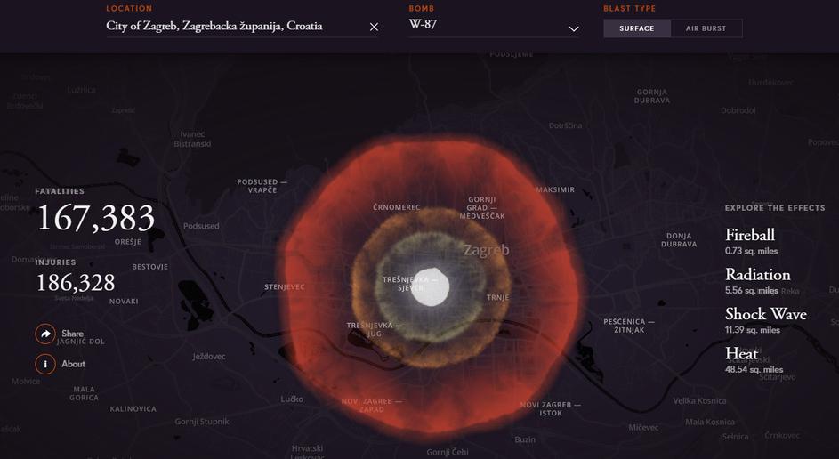 Nuklearna eksplozija Zagreb