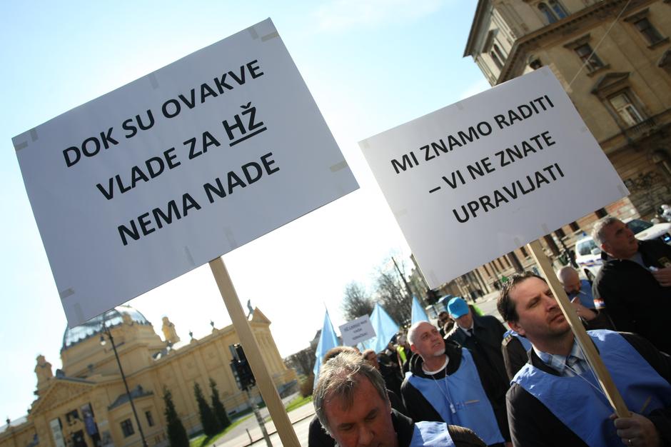 Prosvjed članova Sindikata Željezničara Hrvatske na Glavnom kolodvoru | Author: Grgur Zucko (PIXSELL)