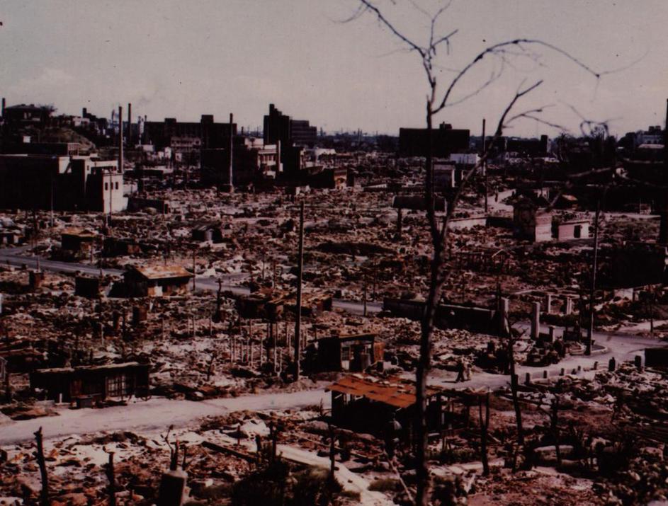 View Of Hiroshima, Japan, Showing Atomic Bomb Destruction, 1945.