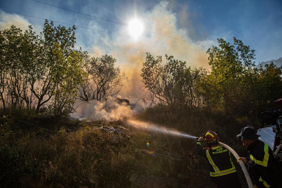 Gori iznad Orašca, vatrogasci uspjeli obraniti kuće u Ljupču, stigla 4 kanadera | Author: Grgo Jelavic/PIXSELL