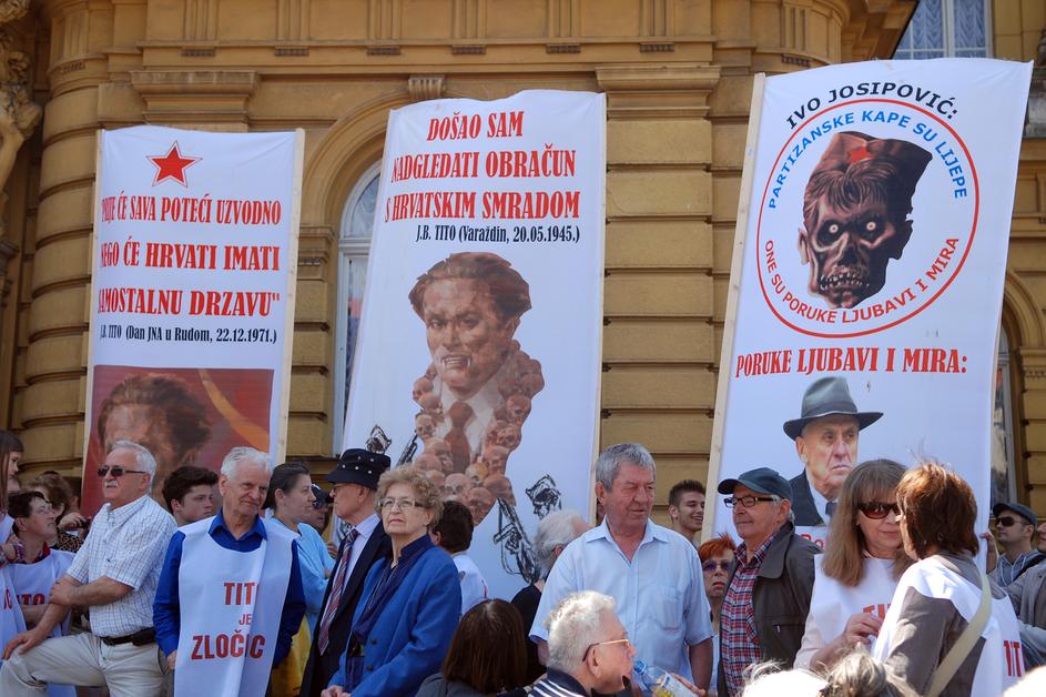 Zagreb: Prosvjed udruge "Krug za trg" koja traži preimenovanje trga