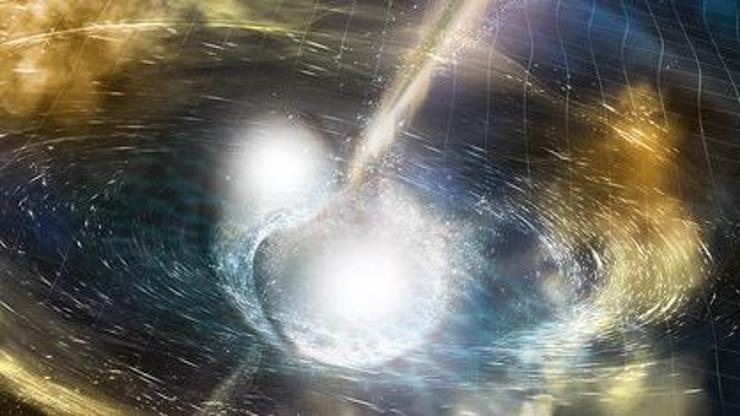 Sudar neutronskih zvijezda, umjetnički prikaz