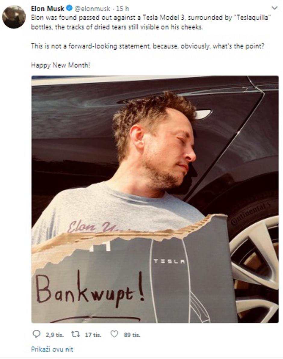 Elon Musk najavio bankrot | Author: Twitter