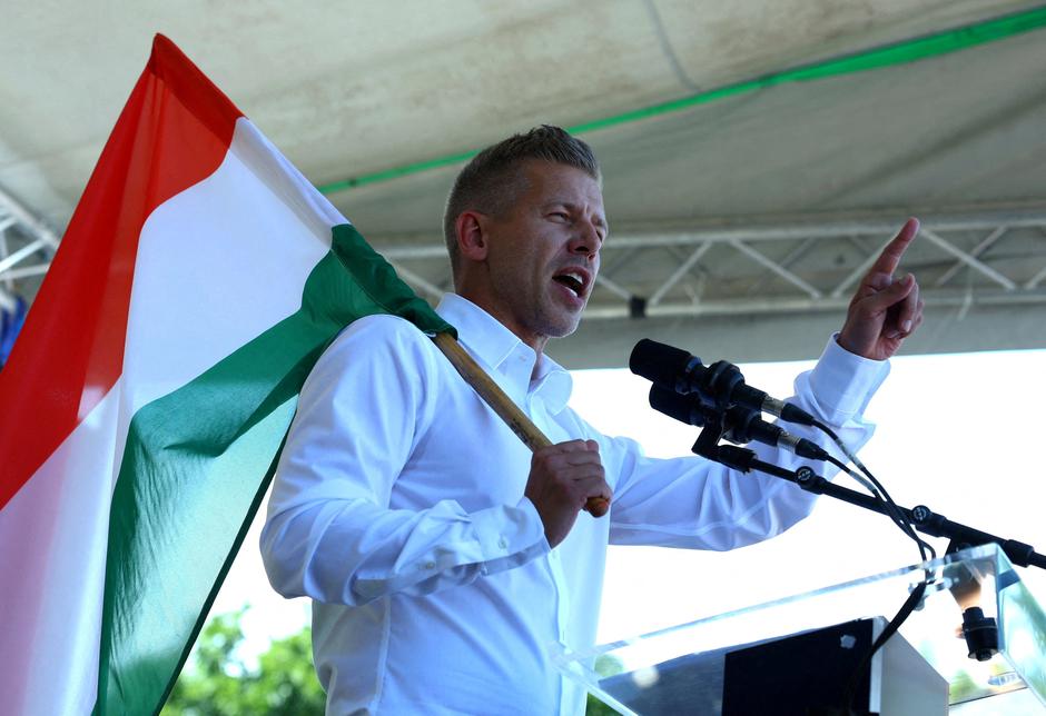 FILE PHOTO: Magyar, leader of the opposition Tisza party holds a rally in Kotcse | Author: Bernadett Szabo