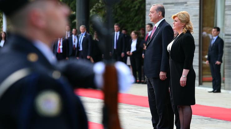 Recep Tayyip Erdogan uz Kolindu Grabar Kitarović, travanj 2016.