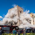Italy, Rome: Part Of The Torre Dei Conti - Fori Imperiali - Collapses. People Under The Rubble. Firefighters At Work