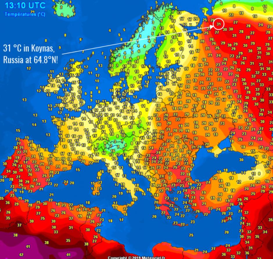 Meteorološka karta Europe, svibanj 2019., prodor polarnog zraka | Author: severe-weather.eu