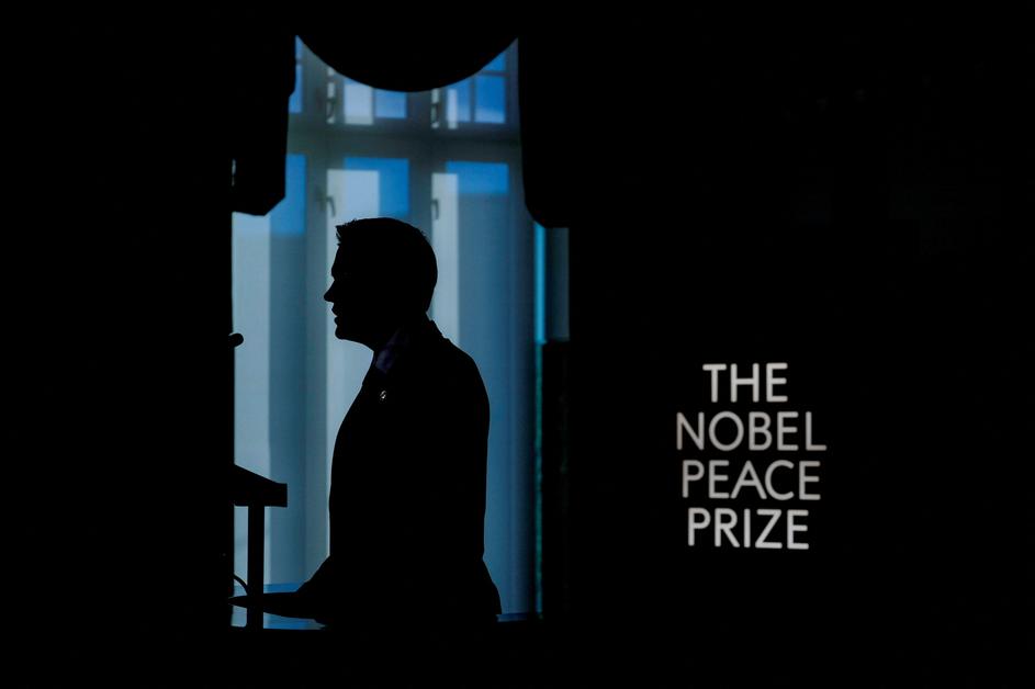 Chair of the Norwegian Nobel Committee Jorgen Watne Frydnes announces the Nobel Peace Prize 2026 at the Norwegian Nobel Institute, in Oslo