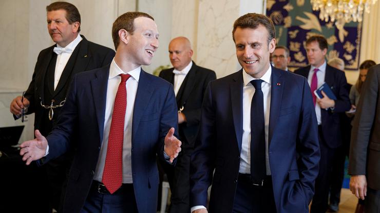 Mark Zuckerberg i Emmanuel Macron