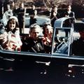 Jackie and John F Kennedy in the limousine, ride through Dallas. 1963