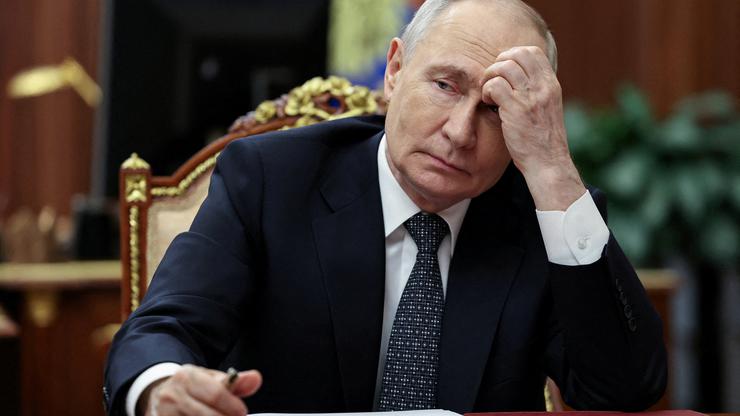 Russian President Vladimir Putin meets with Yevgeny Balitsky, Moscow-installed governor of Russian-controlled parts of the Zaporizhzhia region, in Moscow
