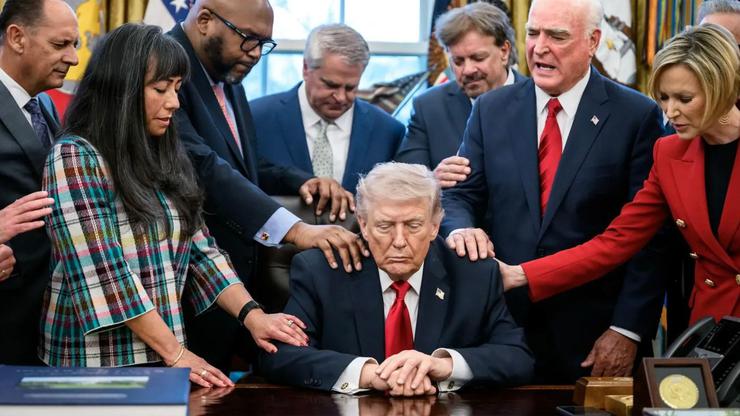 US PRESIDENT DONALD TRUMP hosting a group of Pastors in the White House on 6 March 2026
