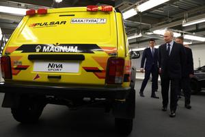 Russian President Putin Tours AvtoVAZ Automobile Manufacturing Plant, Togliatti, Samara Oblast, Russia - 28 Jan 2025