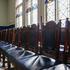 Empty seats in the Craft Room of a Masonic Hall.
