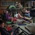 People take shelter inside a metro station during a Russian missile and drone attack, in Kyiv