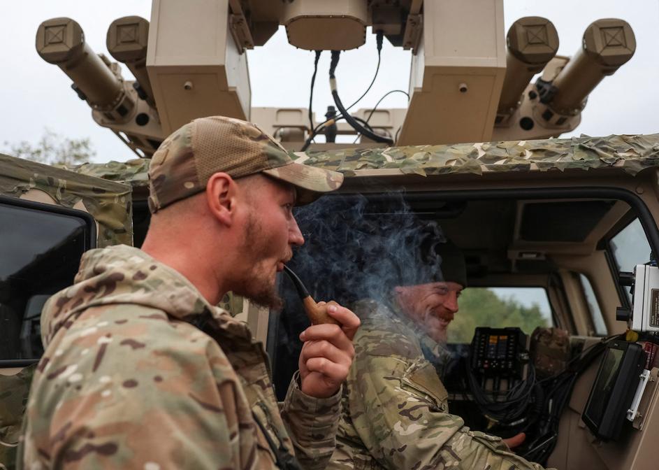 A crew of the RapidRanger air defence system attend a combat mission in Kharkiv region.