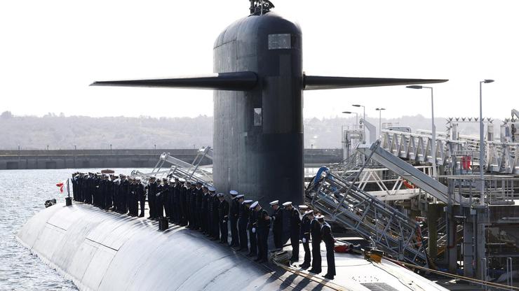 French President Macron visits nuclear submarine navy Base in Ile Longue
