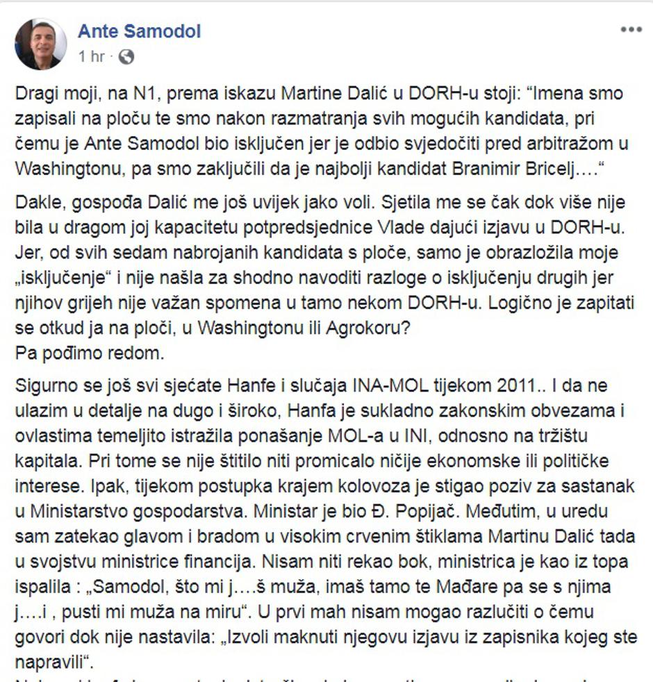 Facebook Ante Samodol | Author: Screenshot