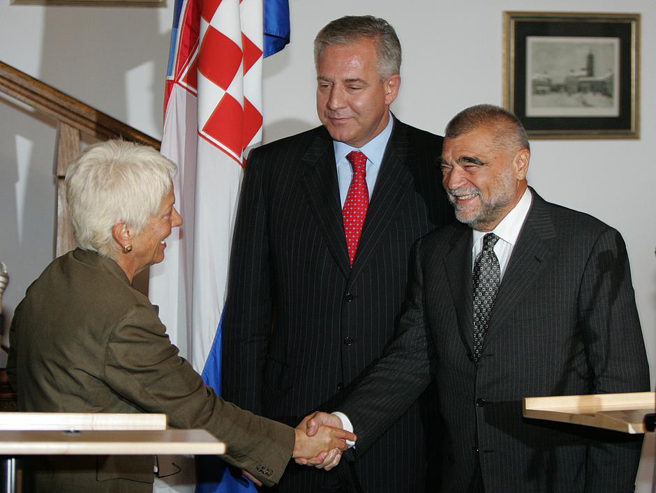 ARHIVA - 2005. Ivo Sanader i Stjepan Mesić sastali se s haškom tužiteljicom Carlom del Ponte u Zagrebu  | Author: Jurica Galoic/PIXSELL