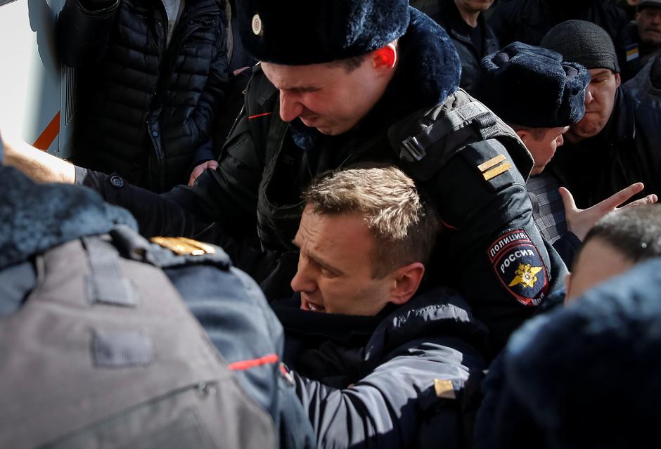 Aleksej Navalni, uhićenje tijekom prosvjeda u ožujku 2017. | Author: MAXIM SHEMETOV/REUTERS/PIXSELL