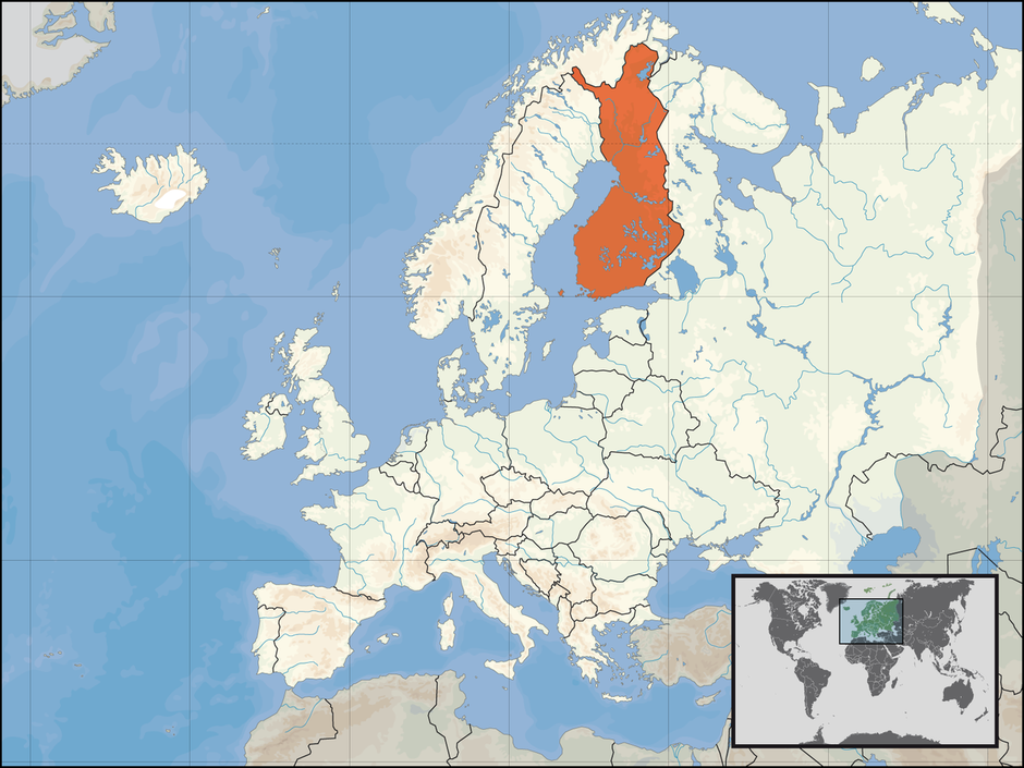 Lokacija Finske na karti Europe | Author: Wikimedia Commons