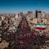 Mourners gather on the day of the burial of Iran's late Supreme Leader Ayatollah Ali Khamenei, who was killed on February 28 in Israeli and U.S. airstrikes, in Mashhad