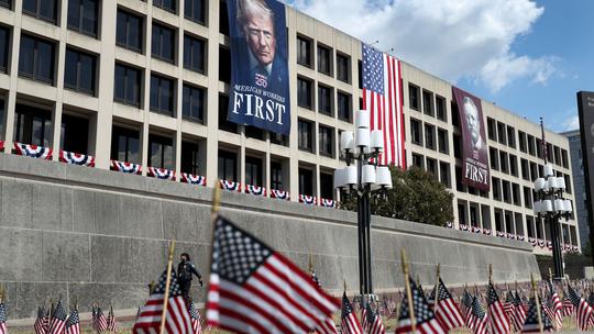 A Large Photograph Of U.S. President Donald Trump In Washington, District Of Columbia, USA, Washington Dc, Virginia. - 03 September 2025