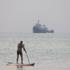 Vessels in the Strait of Hormuz near the beach of Bandar Abbas