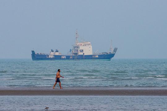 Ships and Cargo Are Anchored Off the Coast of Bandar Abbas - Iran