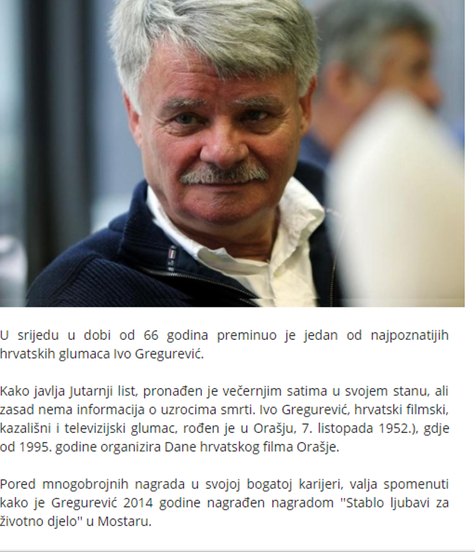 Ivo Gregurević - regionalni mediji | Author: Screenshot