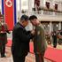 North Korean leader Kim Jong attends a national commendation ceremony at the headquarters of the Central Committee of the Korean Workers' Party,  in Pyongyang