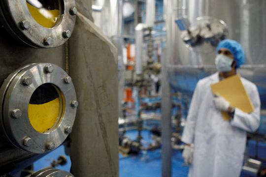 FILE PHOTO: A technician is seen at the uranium conversion facility in Isfahan
