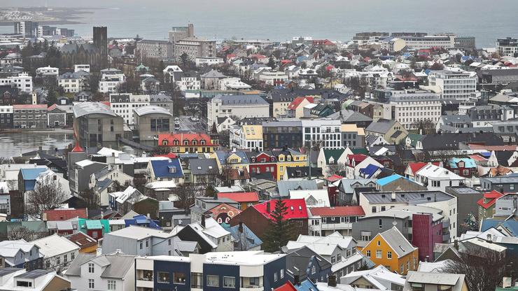 Reykjavik, Island, 18.01.2026: Stadtpanorama von der Hallgrimskirkja aus *** Reykjavik, Iceland, 18 01 2026 City panoram