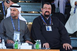 American actor Steven Seagal attends military parade in Belgrade