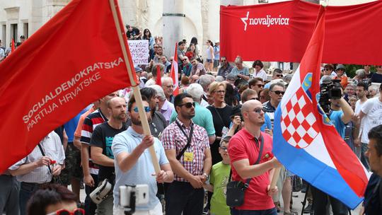 01.05.2018., Split - SDP I Nova ljevica organizirali skup na Peristlu za Praznik rada.