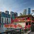 Chinese restaurant on water, Isle of Dogs, London, England.