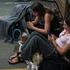People take shelter inside a metro station during an overnight Russian missile and drone attack, in Kyiv
