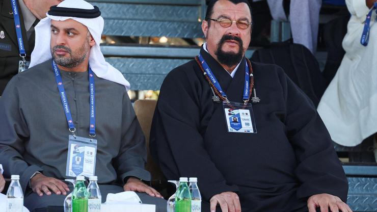 American actor Steven Seagal attends military parade in Belgrade