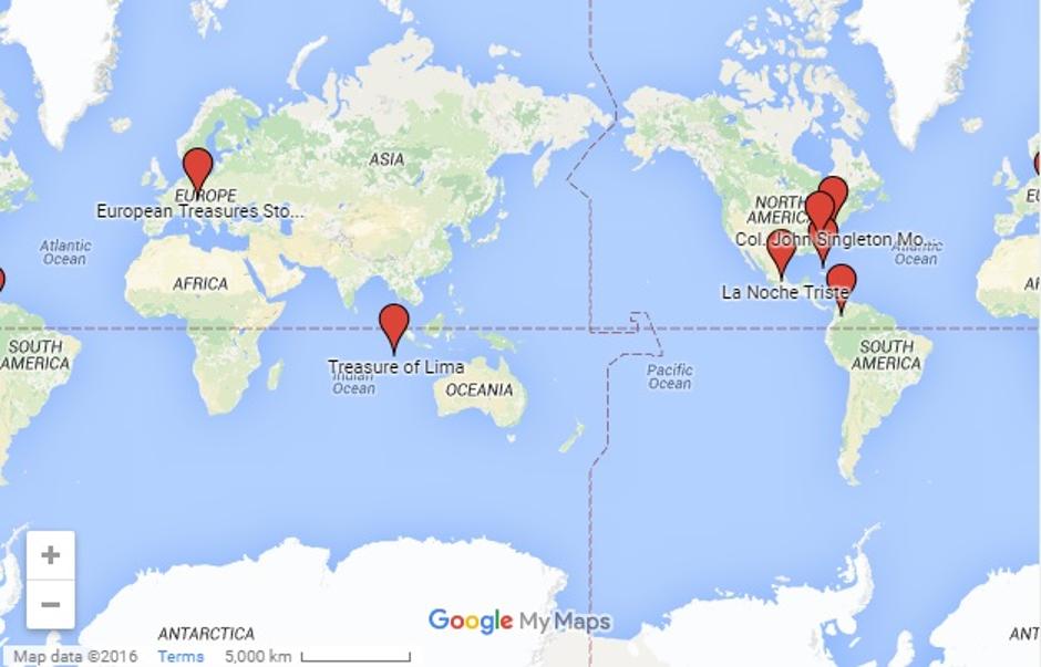 Karta svijeta s izgubljenim blagom | Author: Google Maps